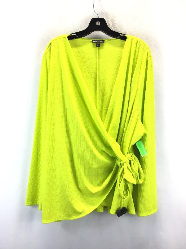 Trendy Blazers Top Long Sleeve By Lane Bryant In Green, Size: 3x