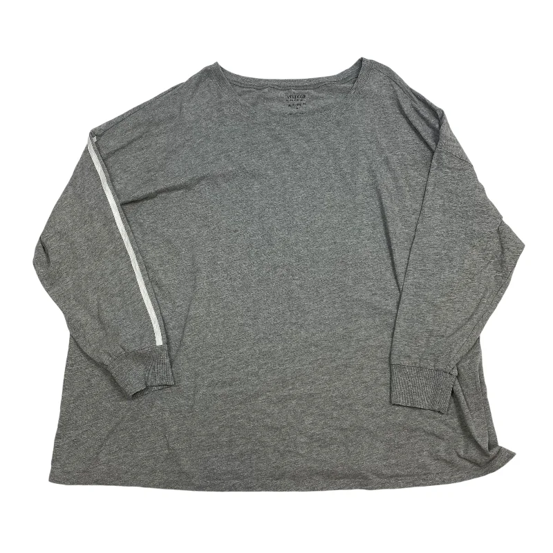 Slim-fit Shirts Top Long Sleeve Basic By Torrid In Grey, Size: 3x