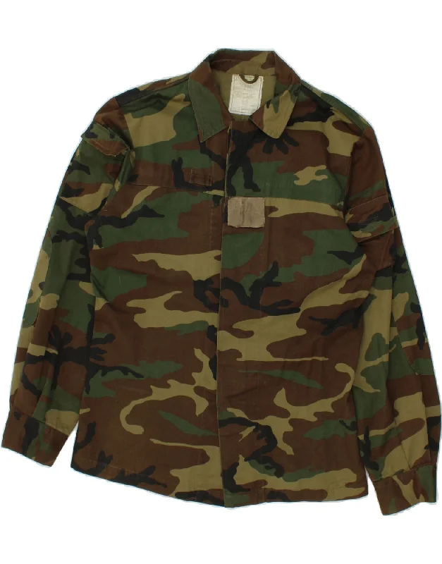 Printed Sweatshirts VINTAGE Mens Military Jacket  IT 50 Large Khaki Camouflage Cotton