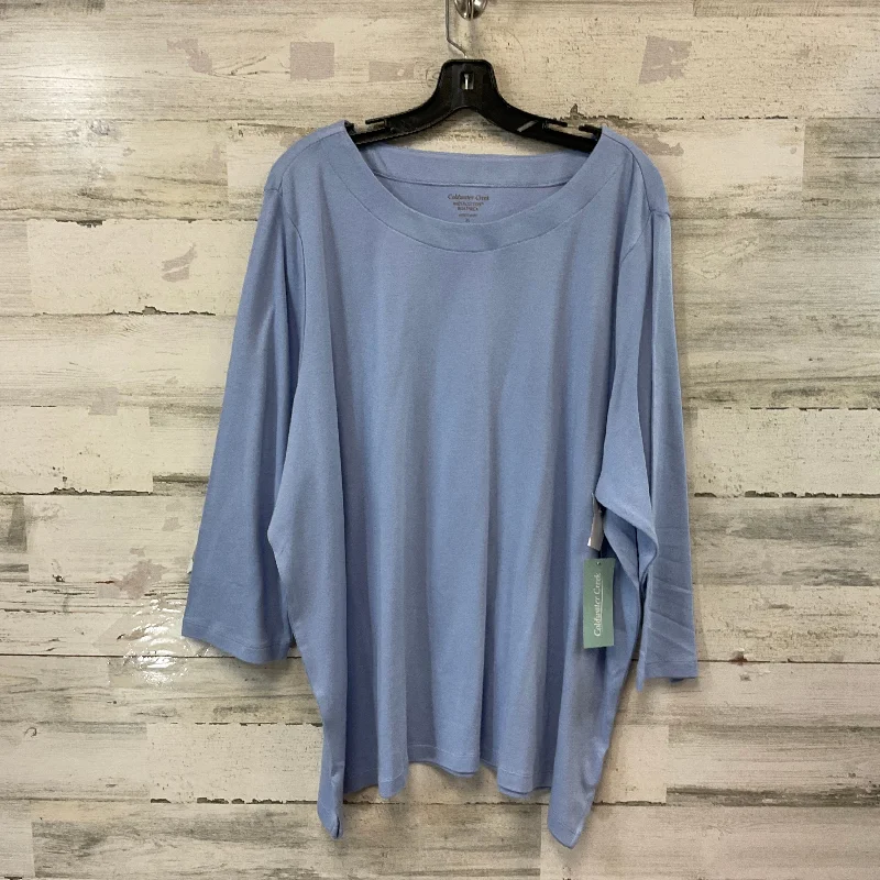 Business Casual Top Long Sleeve By Coldwater Creek In Blue, Size: 3x