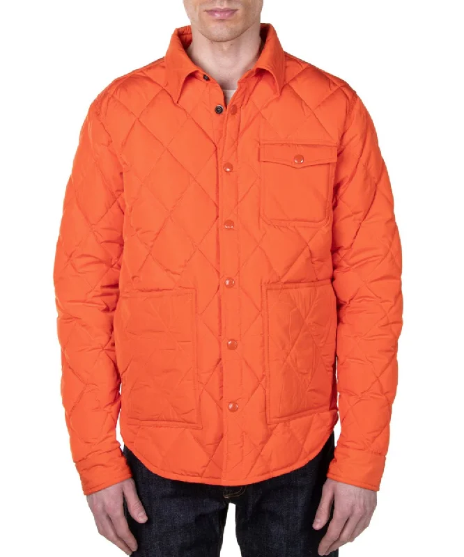 Slim-fit Jeans Schott NYC Down-filled Quilted Shirt Jacket - Orange