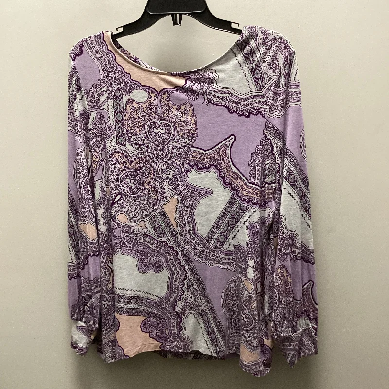 Winter Coats Top Long Sleeve By Chicos In Purple, Size: L