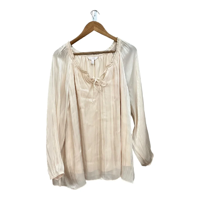 Relaxed Shirts Top Long Sleeve By Lauren By Ralph Lauren In White, Size: 2x