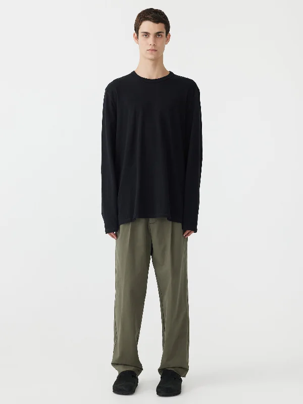 Street-inspired brushed drill pleat pant