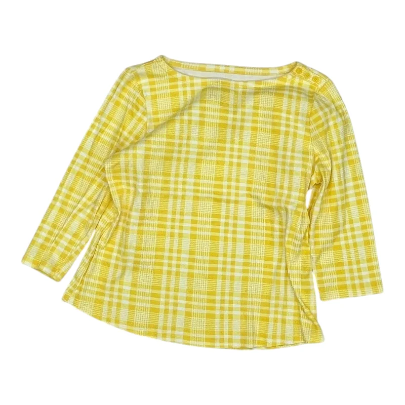 Street Casual Top 3/4 Sleeve By Charter Club In Yellow, Size:Xl