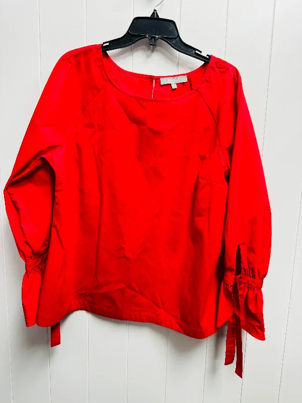 Layered Outfits Top Long Sleeve By Marled In Red, Size: Xl