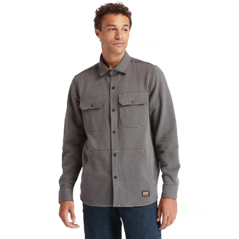 Activewear Gear Timberland Pro Men's Mill River Fleece Work Shirt Jacket - Pewter - TB0A1VCQ060