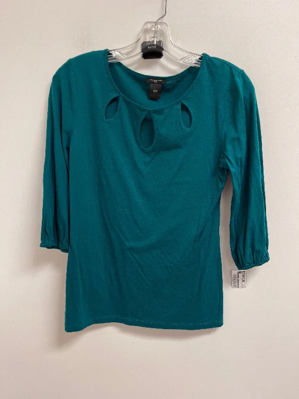 Modern Menswear Top Long Sleeve By Ann Taylor In Blue, Size: S