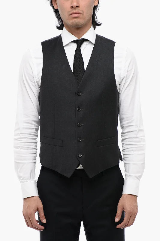 Jogger Pants Corneliani Trend Virgin Wool Waistcoat With Back Adjuster