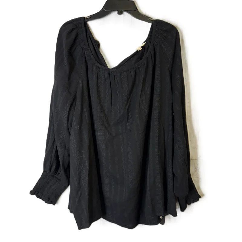 Street Boots Top Long Sleeve By Terra & Sky In Black, Size: 4x