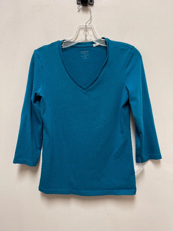 Summer Jackets Top Long Sleeve By Chicos In Blue, Size: S