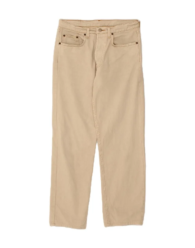 Tailored Trousers RIFLE Mens Straight Jeans W32 L30 Beige Cotton