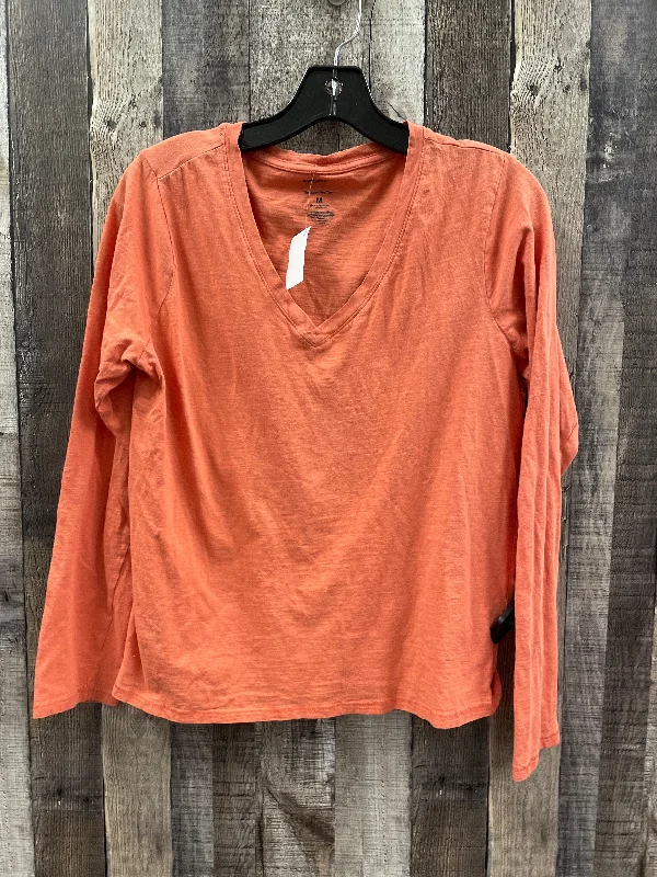 Slim Fit Suits Top Long Sleeve Basic By Sonoma In Orange, Size: M