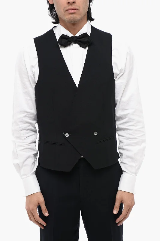 Luxury Suits Corneliani Virgin Wool Double Breasted Breasted Waistcoat With Martinga