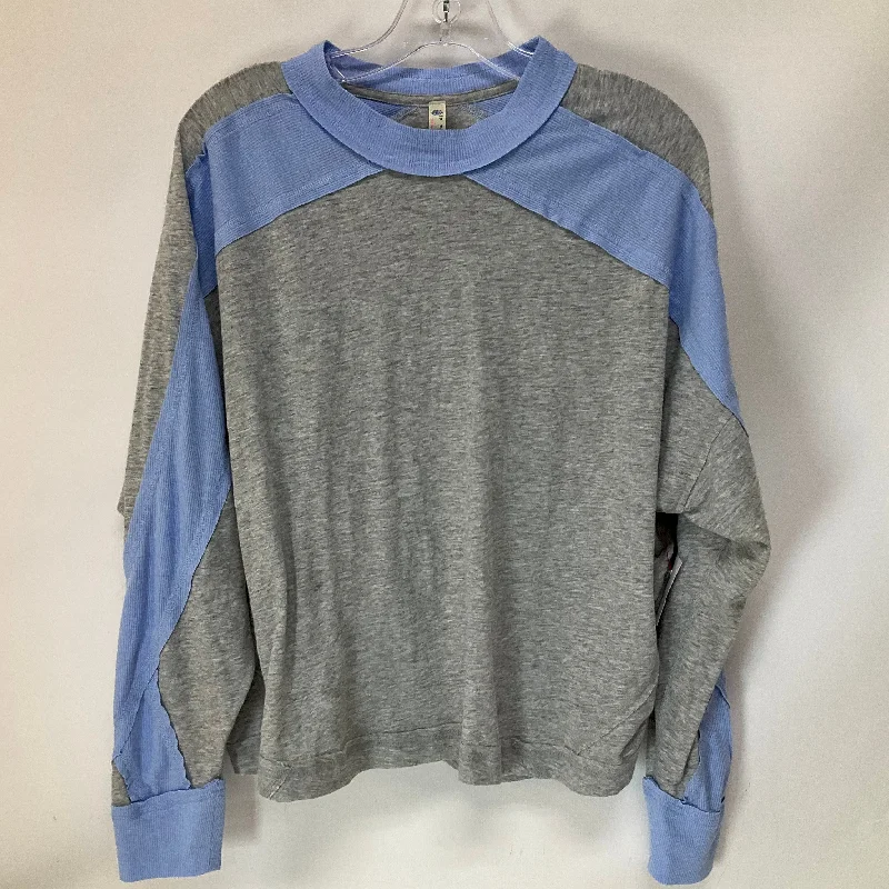 Sporty Sneakers Top Long Sleeve By Free People In Grey, Size: S