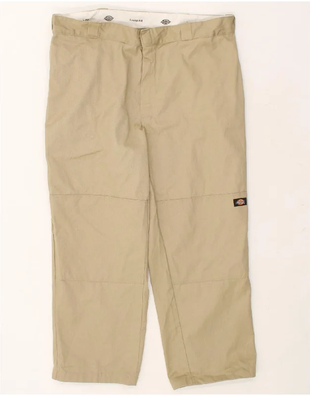 Casual Suits DICKIES Mens Loose Fit Cargo Trousers W42 L30  Beige Polyester