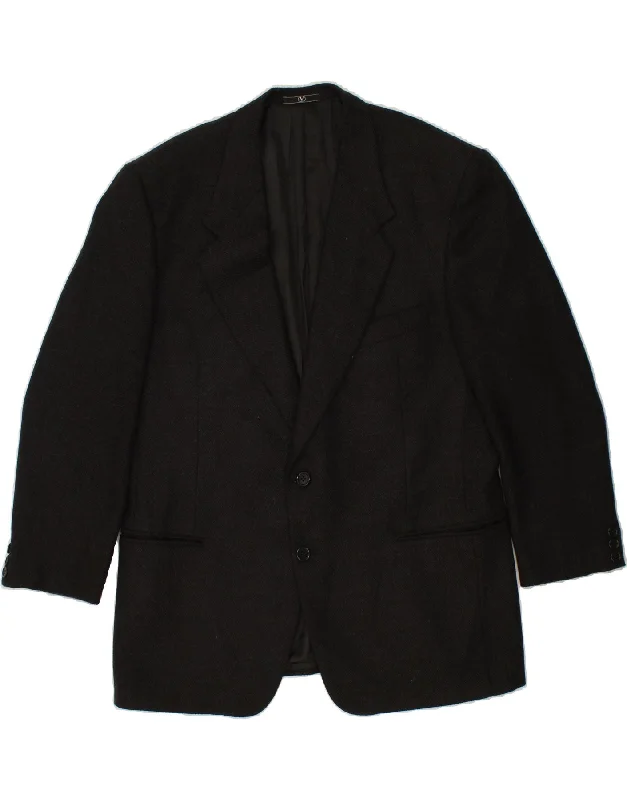 Oversized Jackets VALENTINO Mens Slim 2 Button Blazer Jacket IT 54 2XL Black Virgin Wool