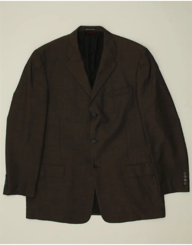 Cargo Pants PIERRE CARDIN Mens 3 Button Blazer Jacket UK 46 3XL Brown Wool