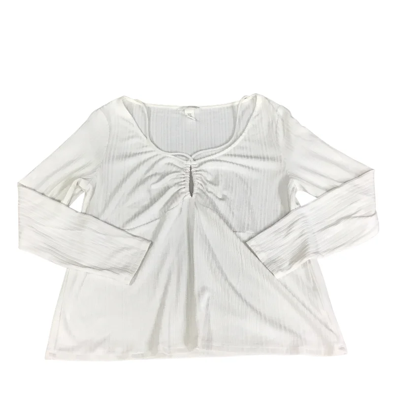 Work Clothes Top Long Sleeve By H&m In White, Size: Xxl