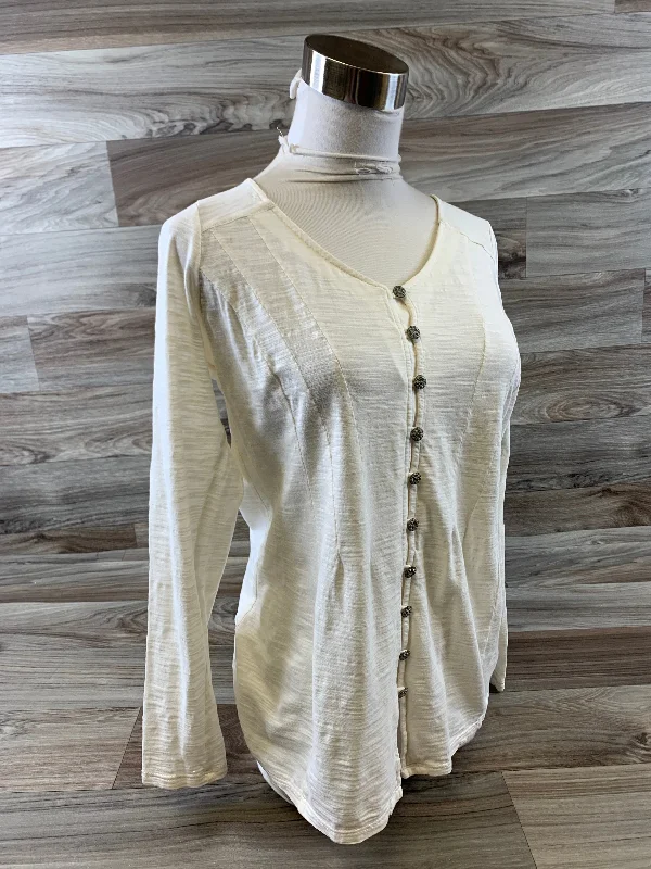 Sports Jackets Top Long Sleeve By J. Jill In Ivory, Size: Xs