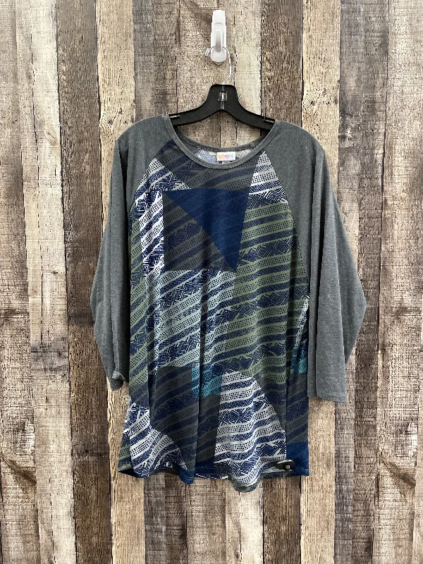 Slim Fit Suits Top Long Sleeve By Lularoe In Multi-colored, Size: 3x