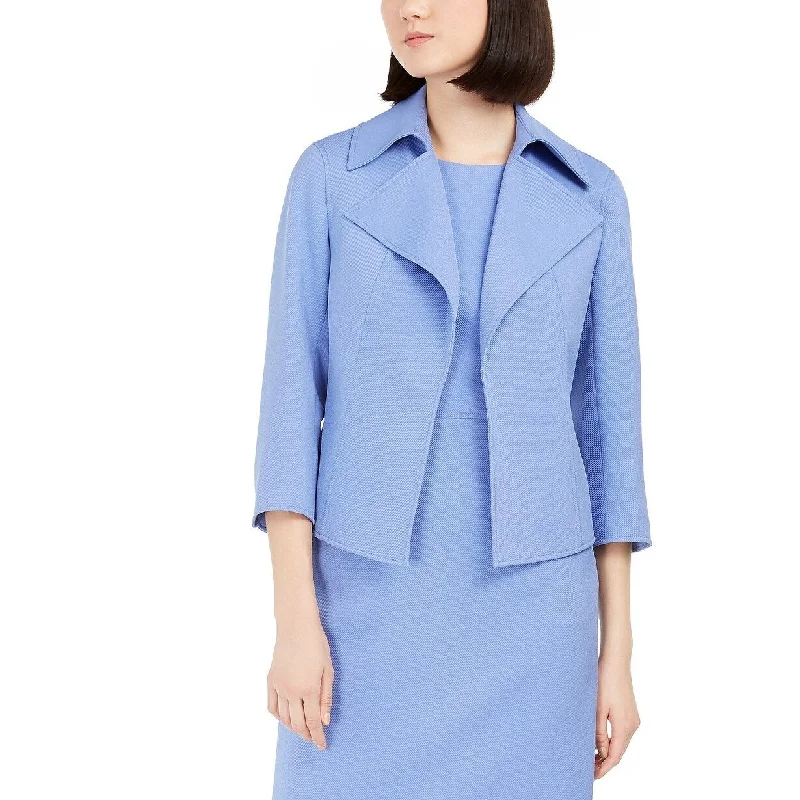 Casual Suits Anne Klein Women's Ridge Crest Wide Collar Twill Peacock Blue Peac Size 12