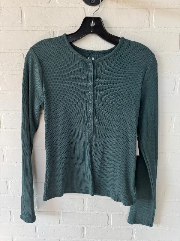 Layered Outfits Top Long Sleeve By Gap In Green, Size: M