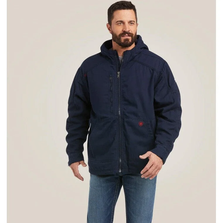 Cool Jackets Ariat Men's Flame Resistant DuraLight Stretch Canvas Jacket Navy - 10037640