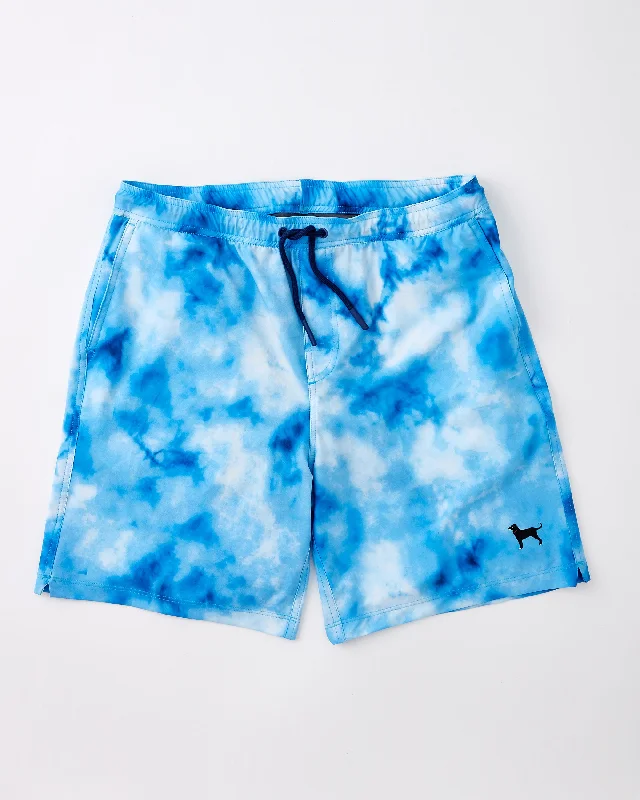 Graphic Tees Men's Black Dog Tie Dye Swim Trunk