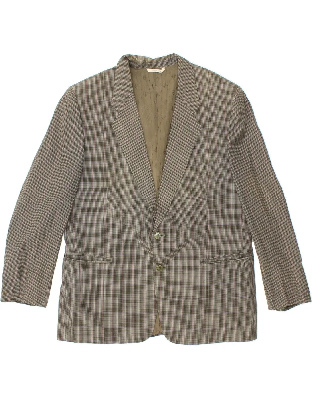 Rain Jackets ROBERTA DI CAMERINO Mens 2 Button Blazer Jacket IT 54 2XL Green Check