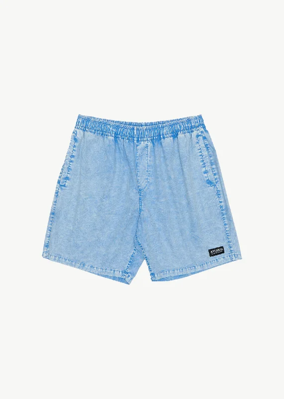 Denim Wear AFENDS Mens The Dopamine - Swim Short 18" - Blue Acid Wash