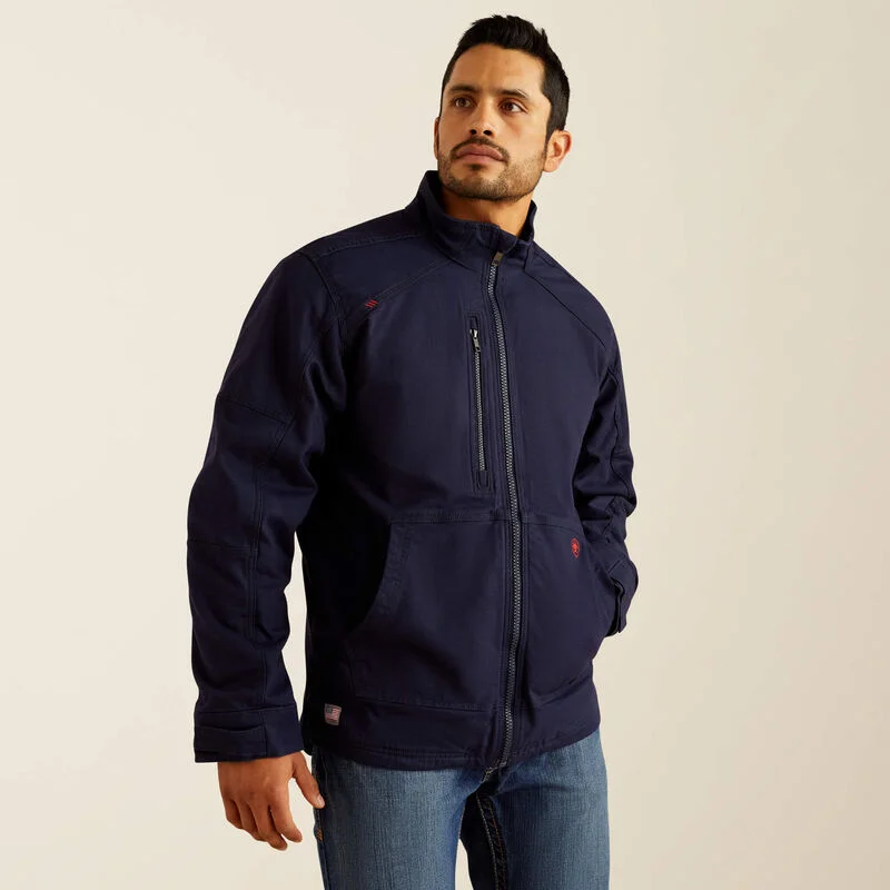 Athletic Wear Ariat Men's Flame Resistant DuraLight Cordura Canvas Field Jacket Navy - 10052715