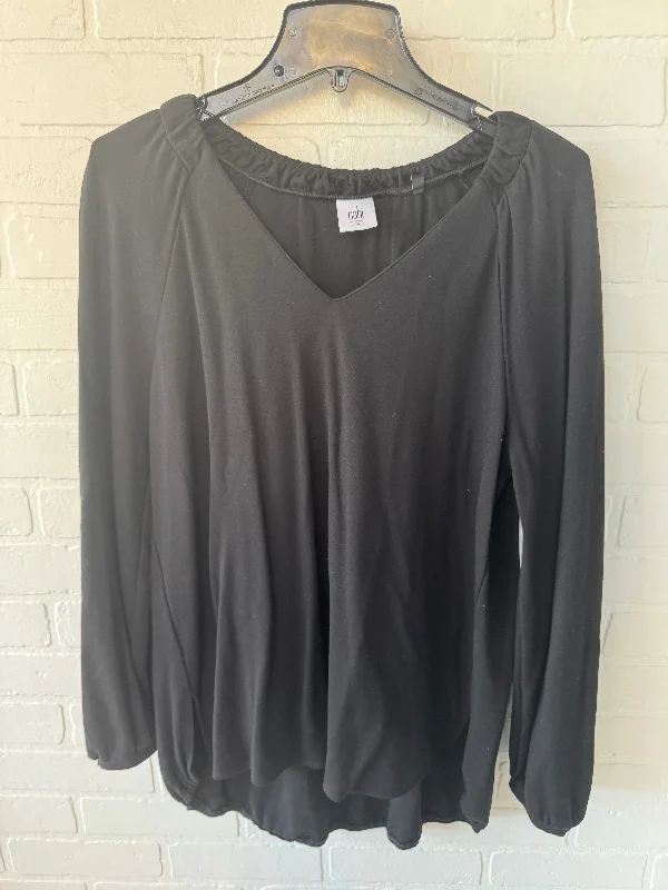 Denim Wear Top Long Sleeve By Cabi In Black, Size: M