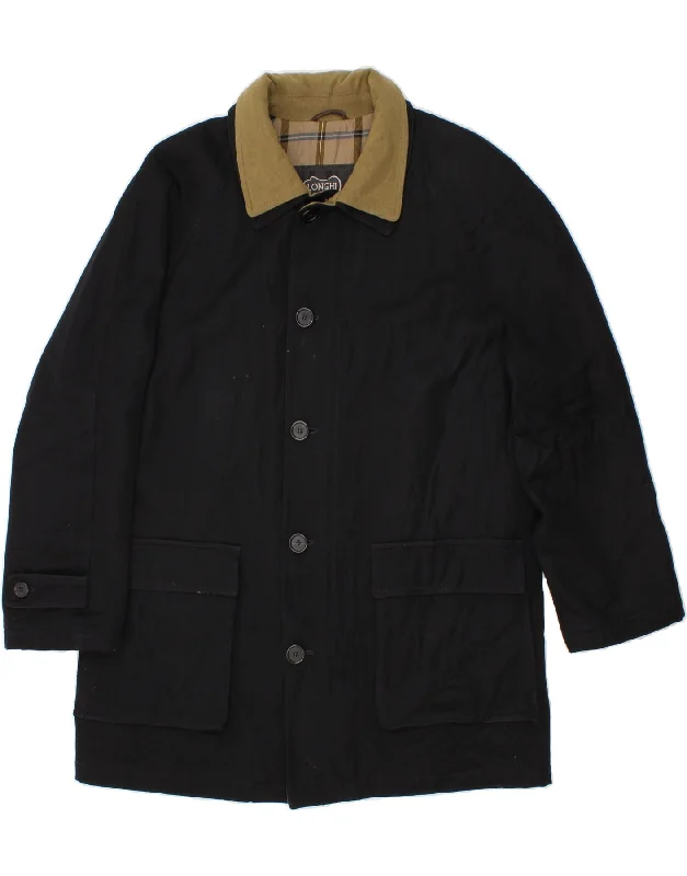 Sporty Sneakers LONGHI Mens Overcoat UK 40 Large Black