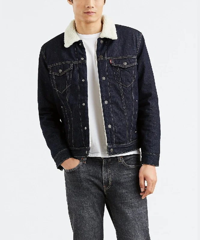 Street-inspired Levi's Men's Sherpa Trucker Jacket - Rinsed