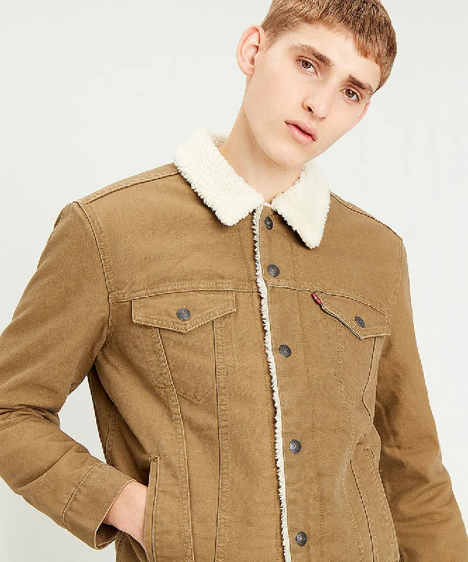 Button-up Shirts Levi's Men's Sherpa Trucker Jacket - Cougar Canvas