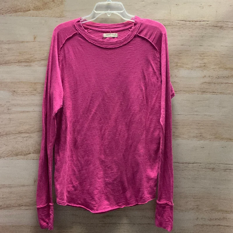 Classic Blazers Top Long Sleeve By Free People In Pink, Size: Xs