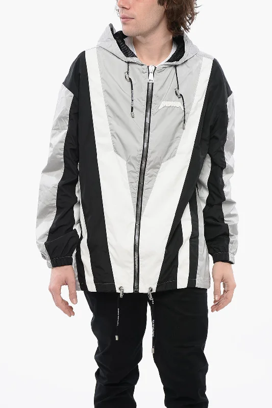 Urban Sneakers Balmain Color Block Patterned Multicuts Nylon Windbreaker