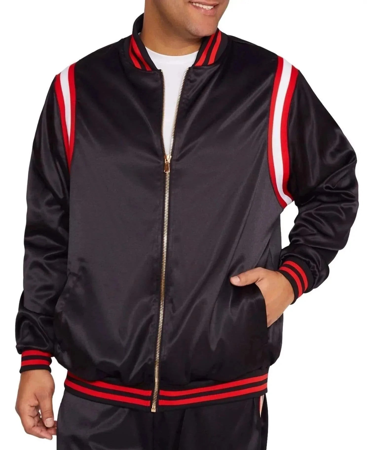 Sports Jackets Logo Satin Bomber Jacket