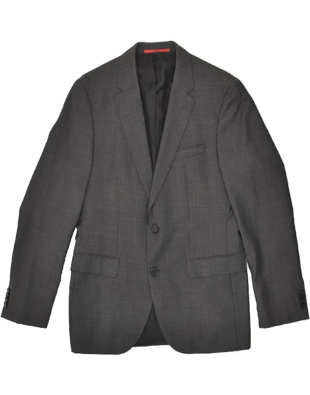 High-fashion Looks HUGO BOSS Mens 2 Button Blazer Jacket UK 46 3XL Grey Acetate