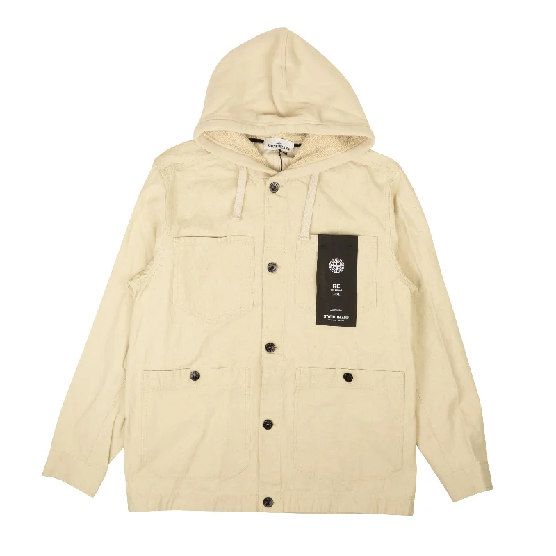 Cool Boots Stone Island Panama Placcato Hooded Jacket - Oatmeal