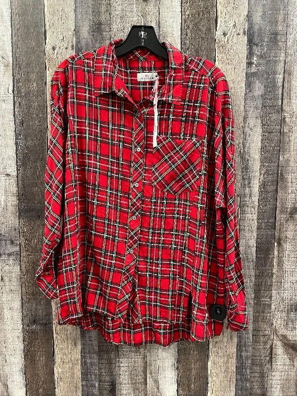 Classic Hoodies Top Long Sleeve By Vineyard Vines In Plaid Pattern, Size: S