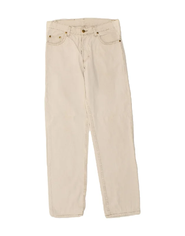 Preppy Pants LEE Mens Straight Jeans W29 L32 Off White