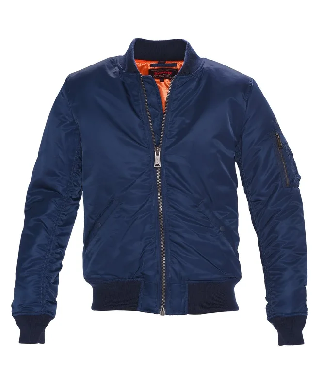 Sporty Jackets Schott NYC Men's Nylon Flight Jacket - Navy