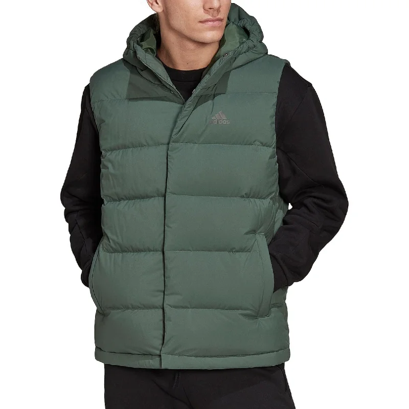 Denim Shirts adidas Helionic Hooded Mens Down Gilet - Green