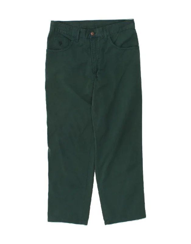 Office Attire CACHAREL Mens Straight Casual Trousers W33 L27 Green Cotton