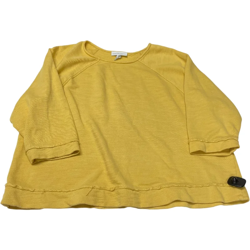 Modern Menswear Top Long Sleeve Basic By J. Jill In Yellow, Size: Xl