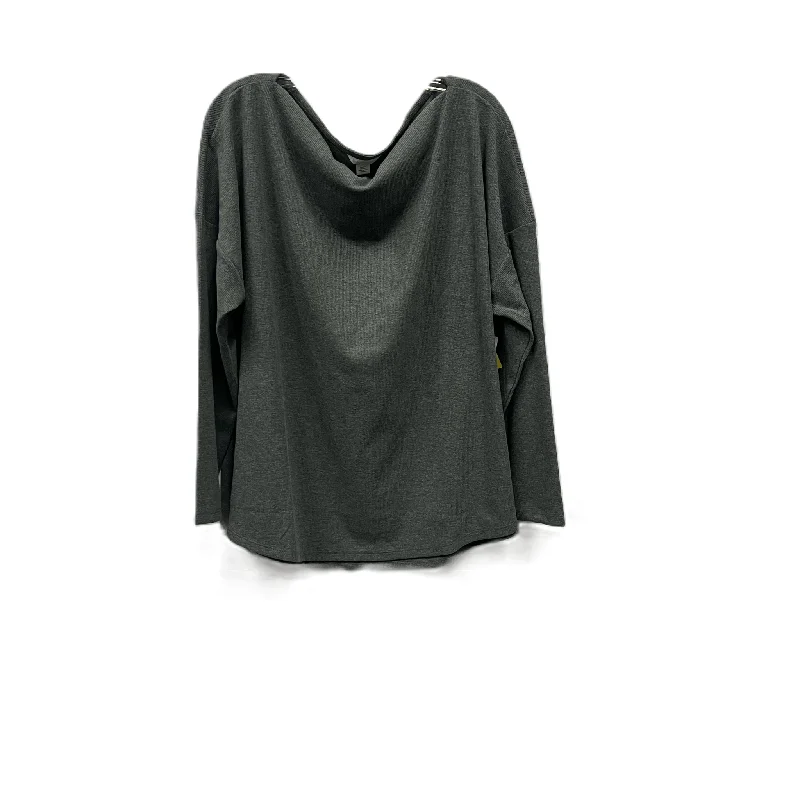 Work Clothes Top Long Sleeve By Caslon In Grey, Size: 3x