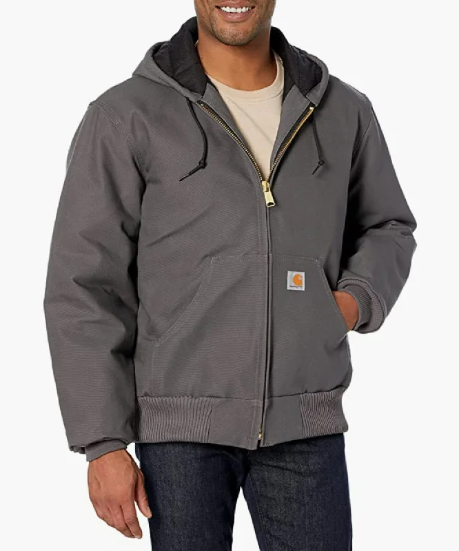 Casual Sweatshirts Carhartt Quilt-Flannel Lined Duck Active Jac - Gravel