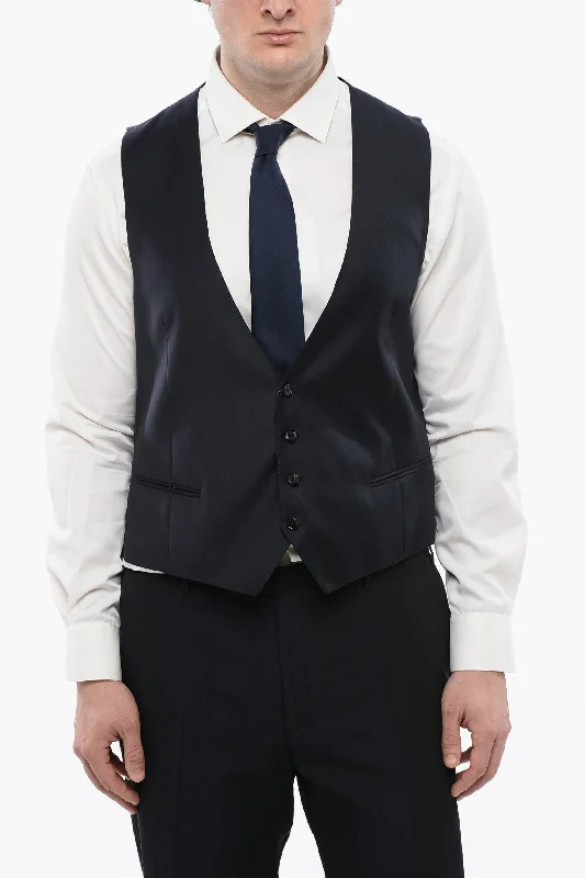 Urban Jackets Corneliani Virgin Wool Academy Vest With Martingale